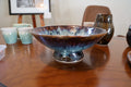 Footed bowl "sun" brown/blue