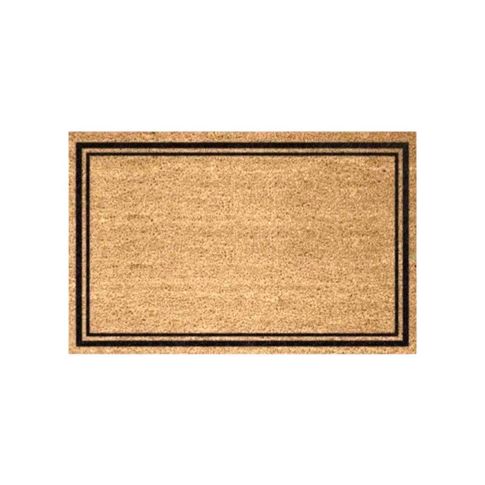 Double Black Border Coir Doormat, 60x90cm