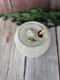 Ceramic Honey Pot in white with golden bee