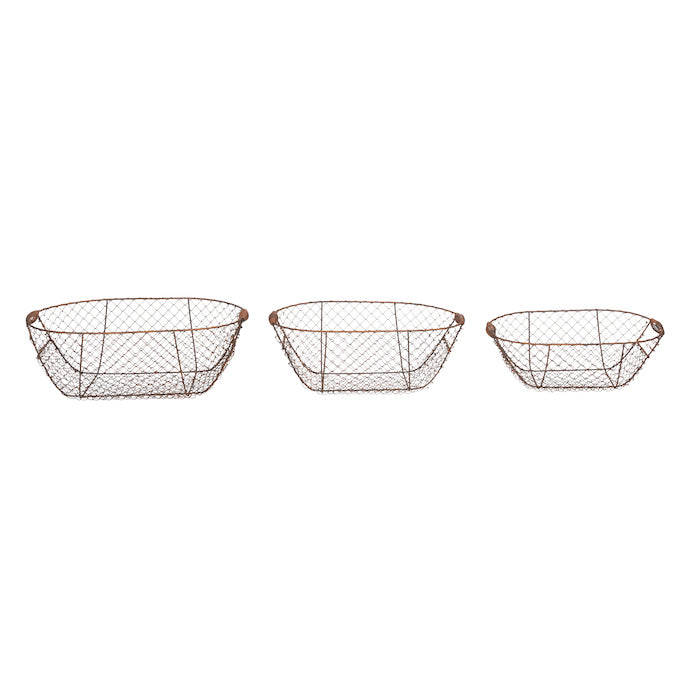 Wire harvest basket set of 3