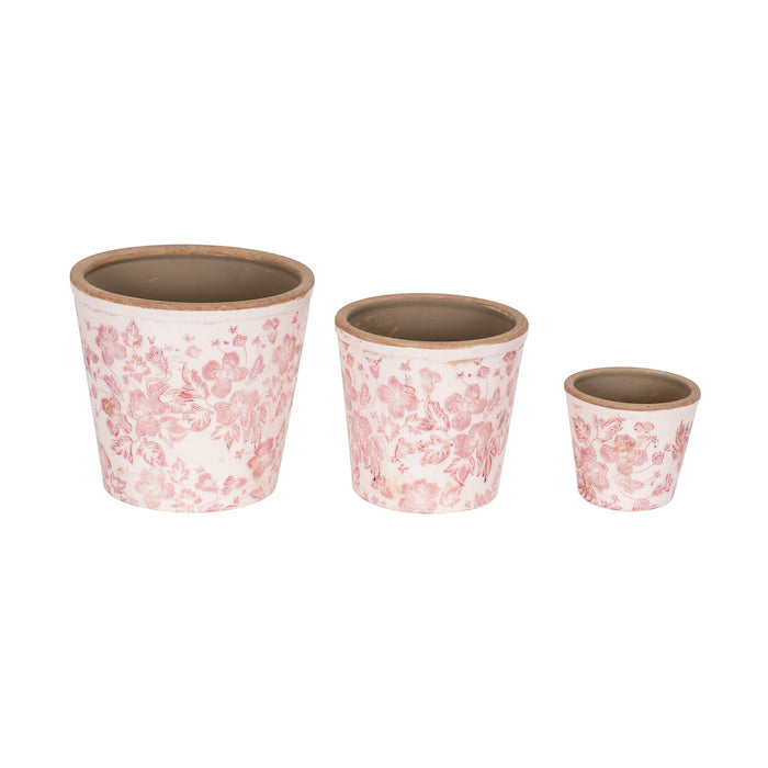 Medium ceramic planter red Toile