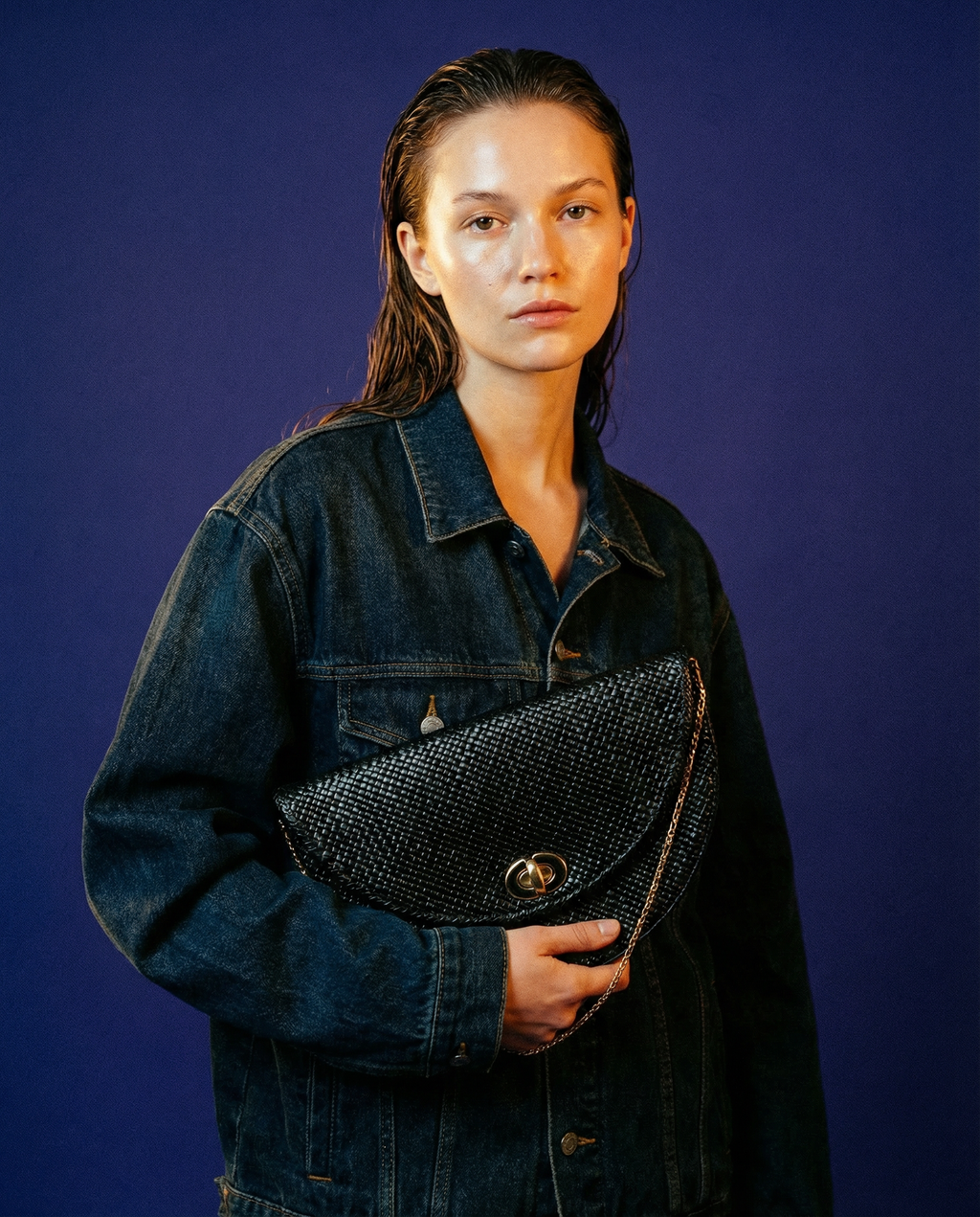 Half Circle Handwoven Pandan Sling Bag: Brown