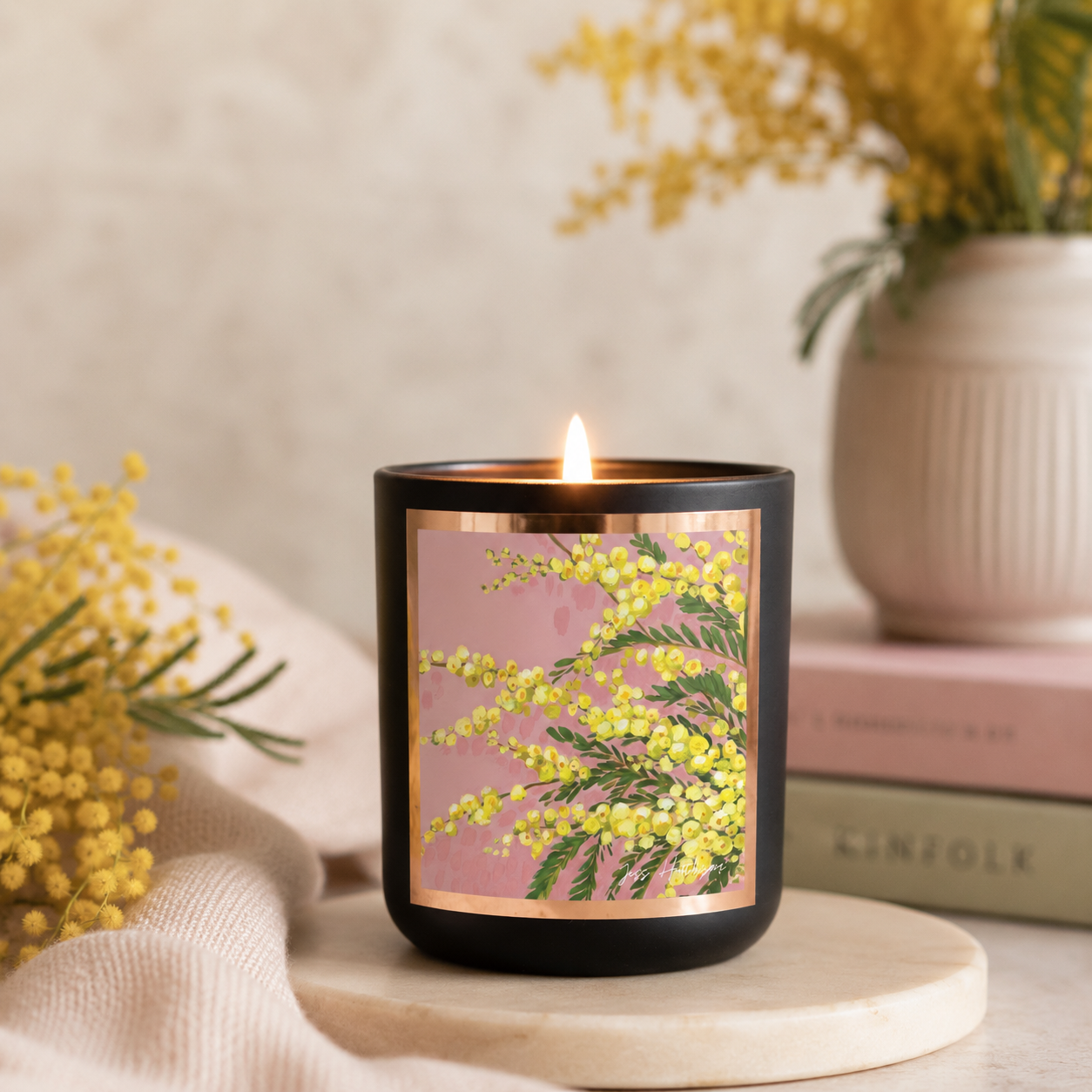 Australian artist soy candle | Wattleseed + Honey | 50+hrs