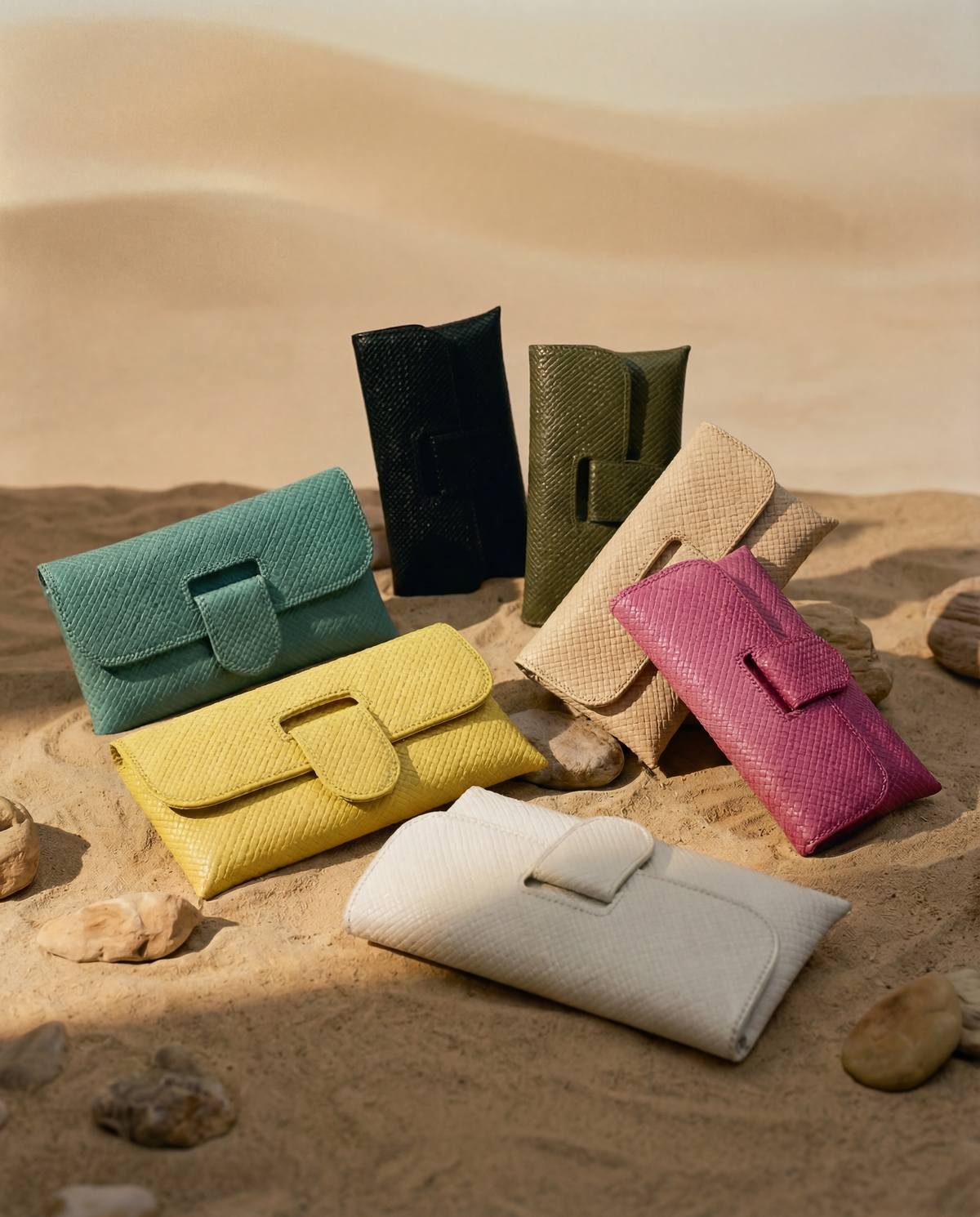 Willow Envelope Clutch: Green