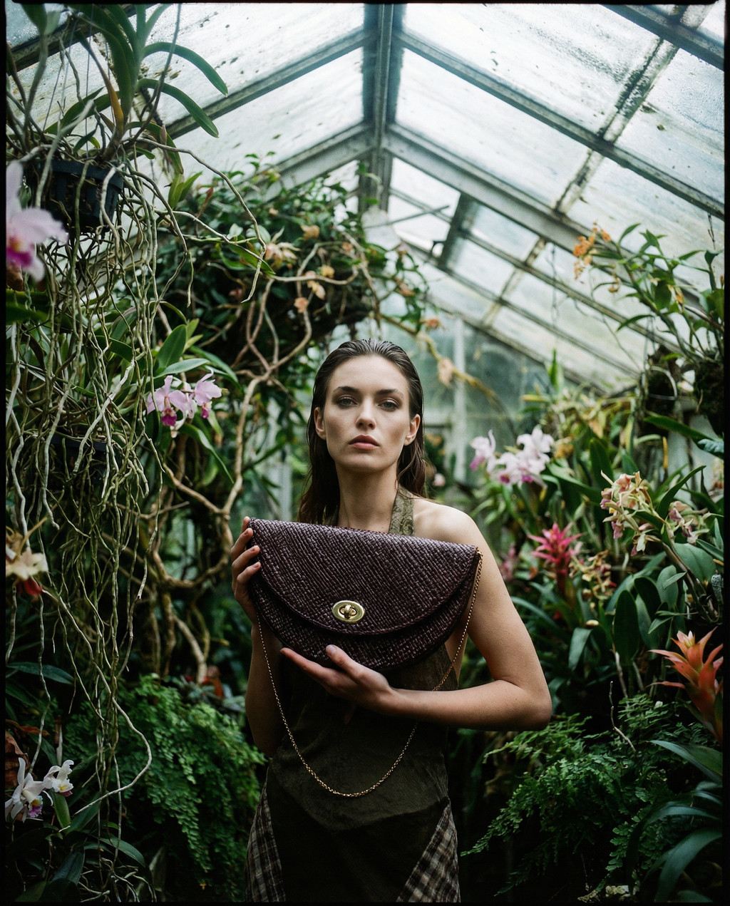 Half Circle Handwoven Pandan Sling Bag: Brown