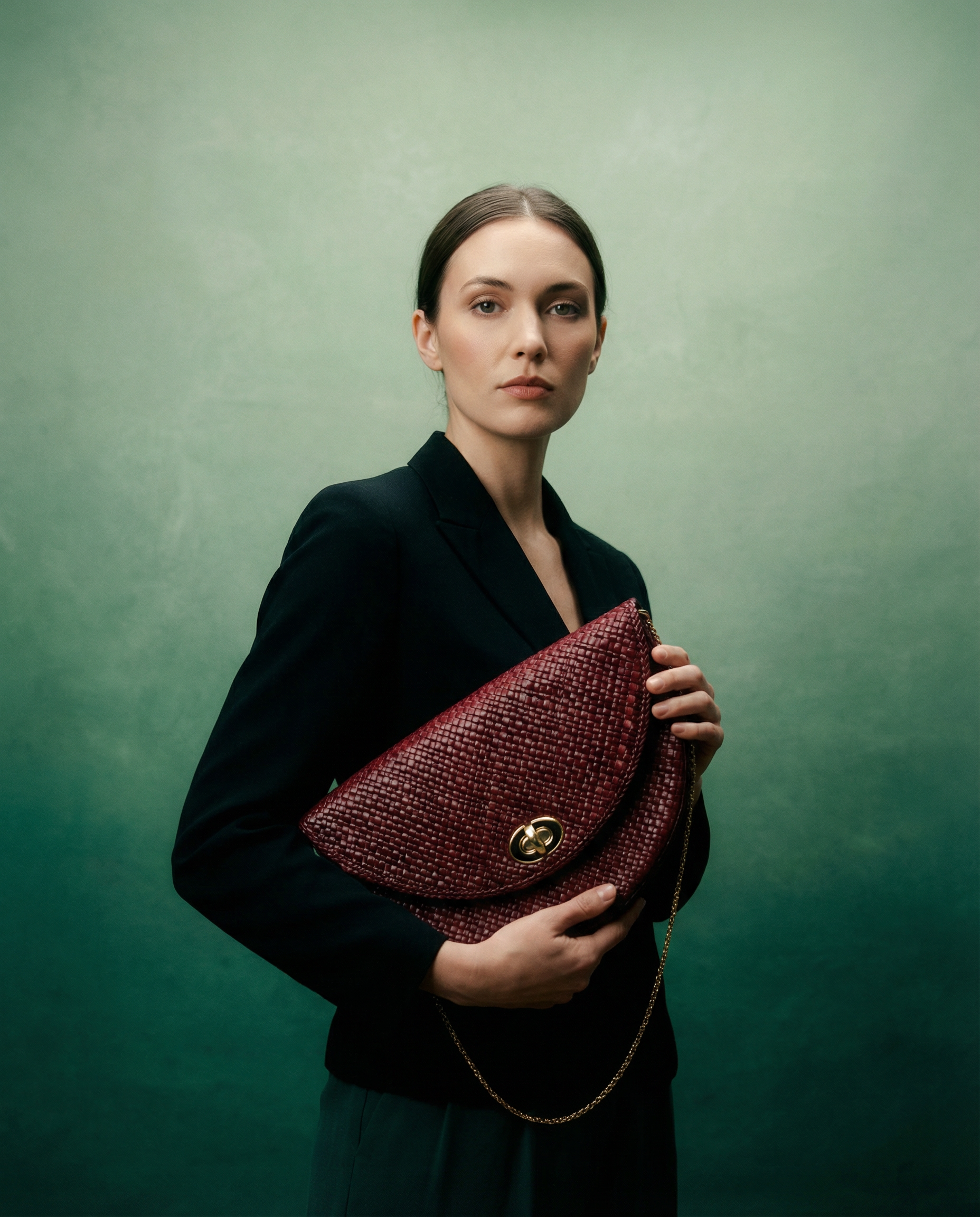 Half Circle Handwoven Pandan Sling Bag: Brown