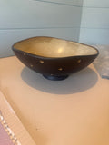 Large ceramic bowl earthy tones w polka dots - Jen Swan
