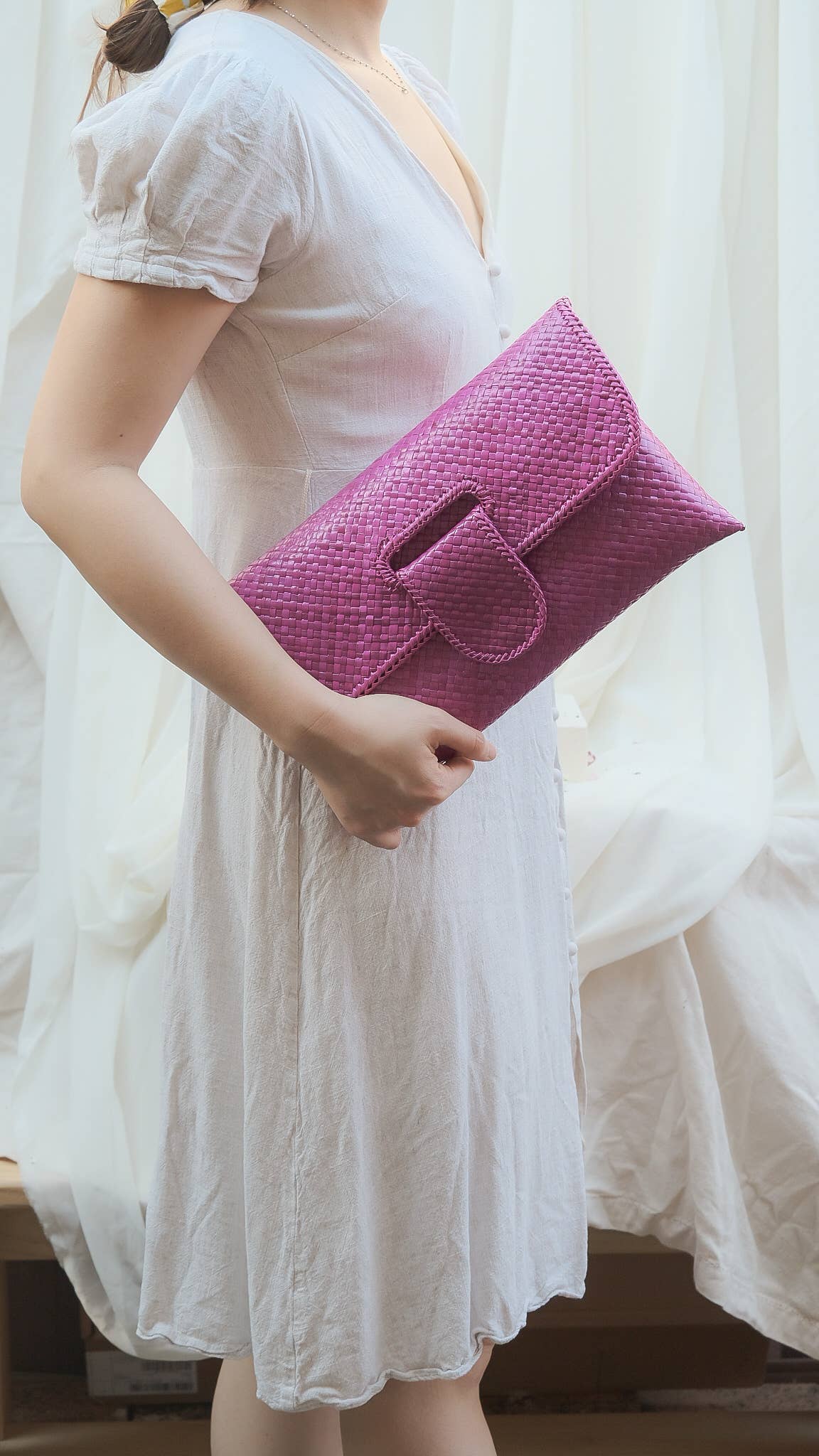 Willow Envelope Clutch: Green