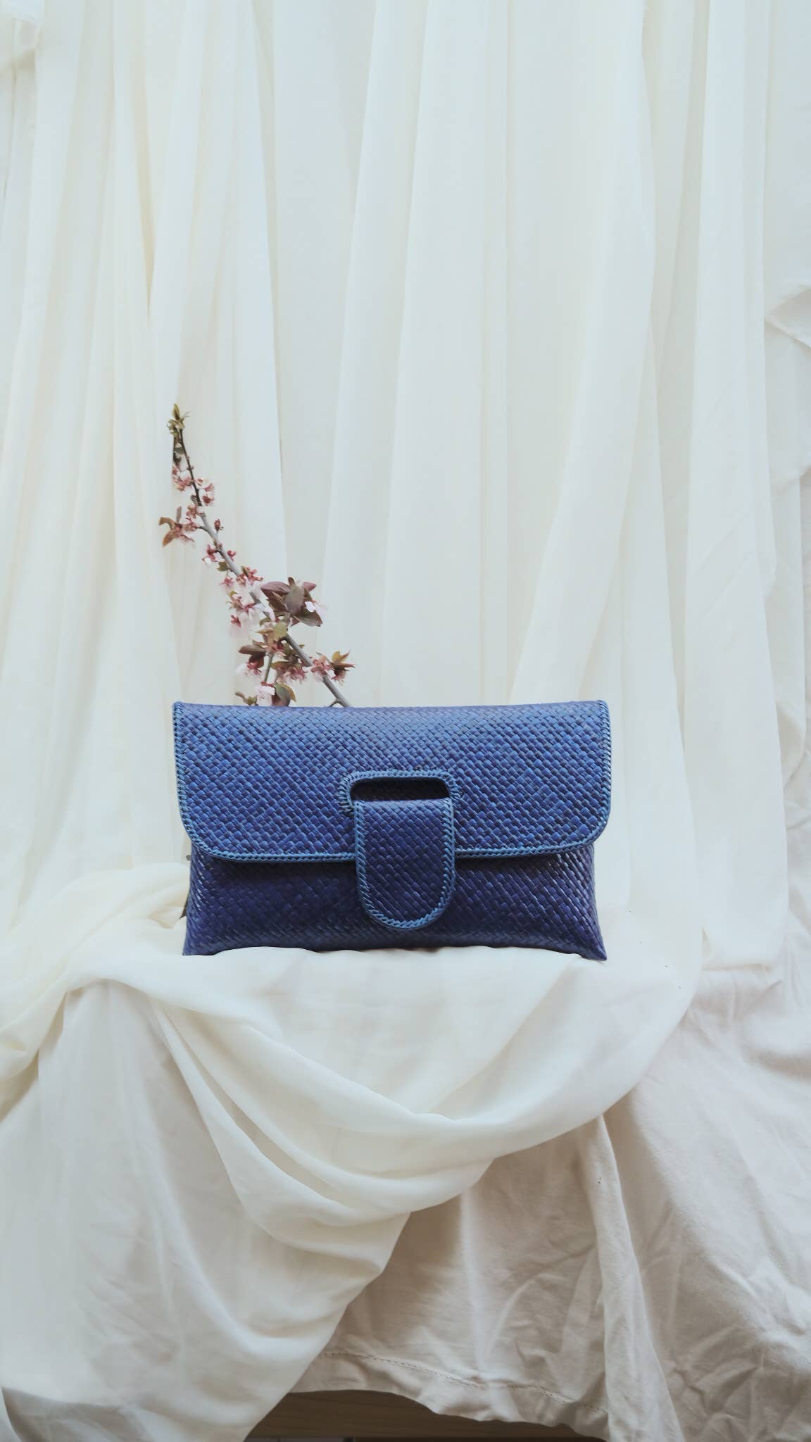 Willow Envelope Clutch: Blue