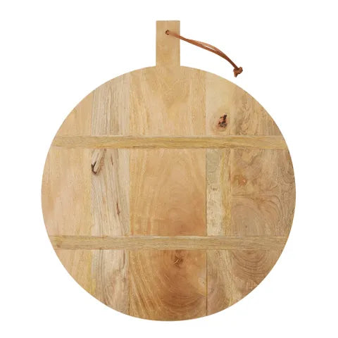 Farmers round wood serving board 55x65cm