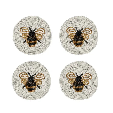 Bee beaded coasters 4 pack