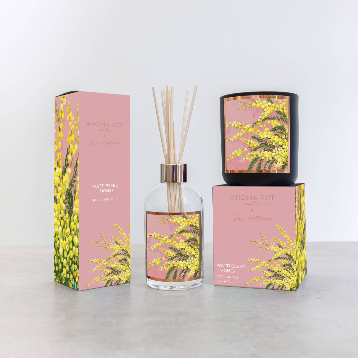 Australian artist soy candle | Wattleseed + Honey | 50+hrs