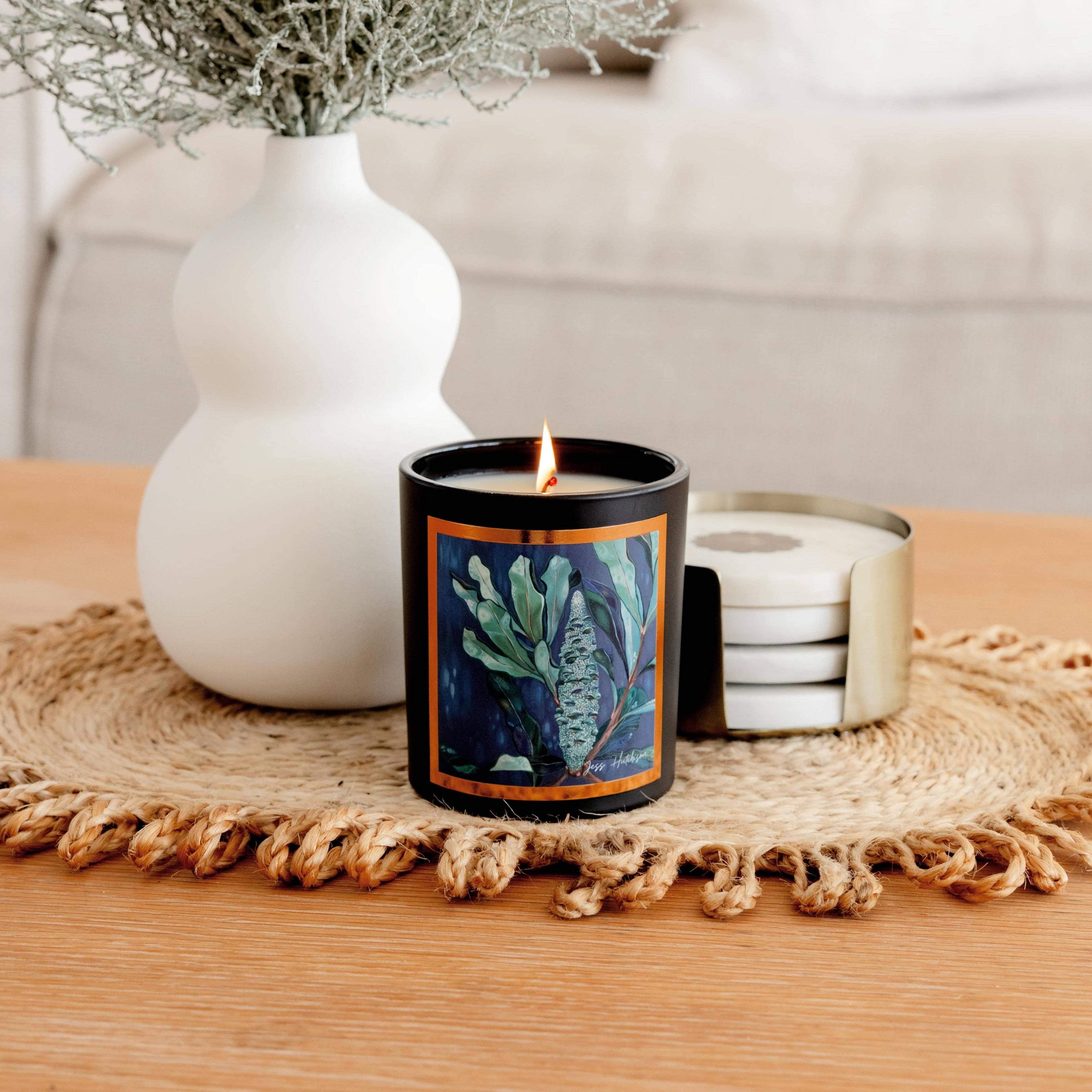 Australian artist soy candle | Native Honeysuckle | 50+hrs