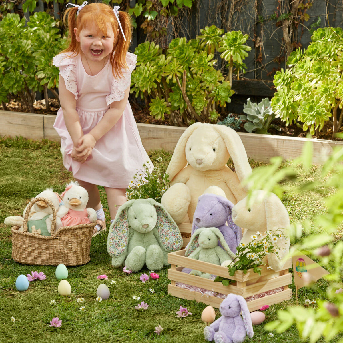 Jiggle & Giggle Floral Mint Bunny Rattle